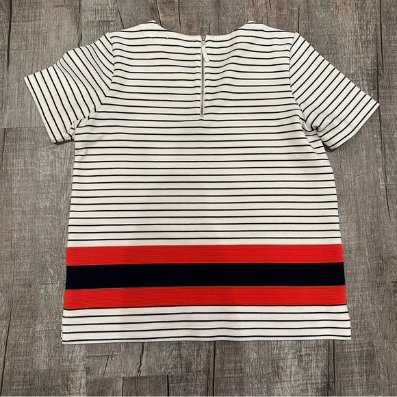 Madewell Mainsail Short Sleeve Striped Shirt Black White Red Women's Size Small - Picture 8 of 8